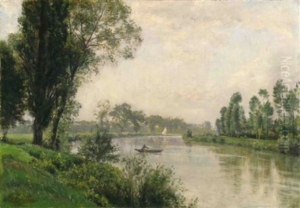 Bords De La Marne A Preteil Oil Painting by Stanislas Lepine