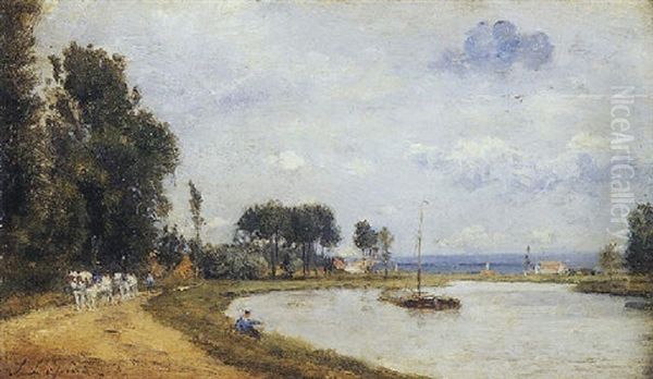 Bords De Riviere A Conflans Oil Painting by Stanislas Lepine