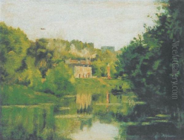 La Maison De Corot A Ville D'avray Oil Painting by Stanislas Lepine