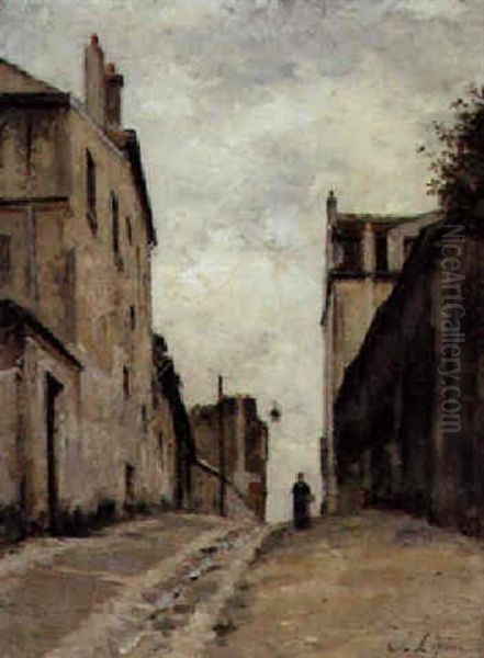 Montmartre, La Rue Du Mont-cernis Oil Painting by Stanislas Lepine