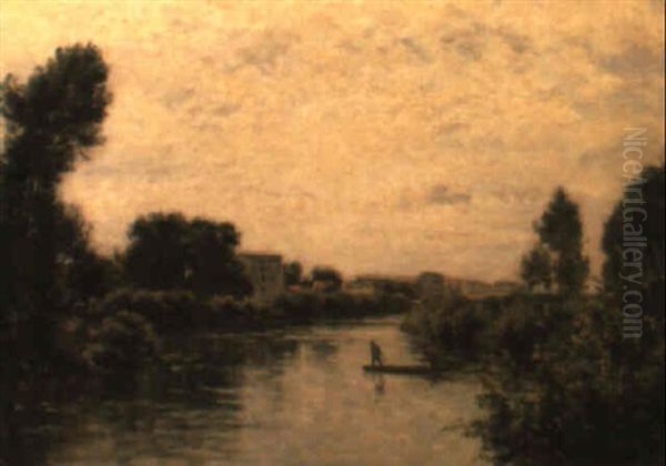 La Marne A Charenton Oil Painting by Stanislas Lepine