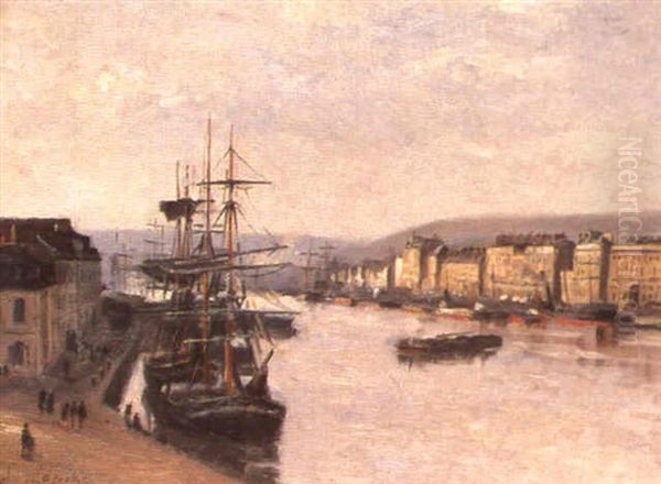 Le Bassin Du Port Oil Painting by Stanislas Lepine