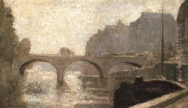 Paris, La Seine Oil Painting by Stanislas Lepine