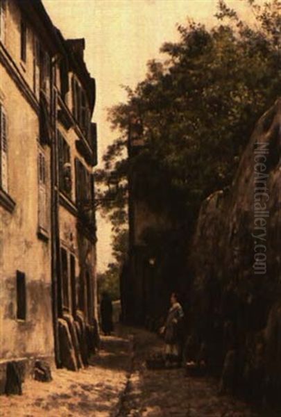 Rue Saint-vincent A Montmartre Oil Painting by Stanislas Lepine