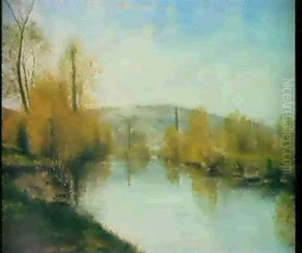 Flusslandschaft Oil Painting by Stanislas Lepine