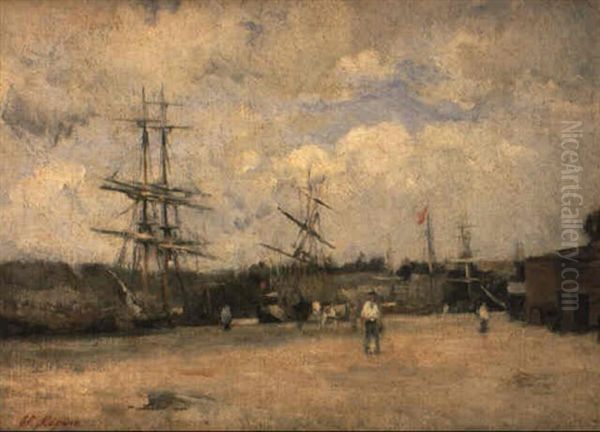 Le Port De Rouen Oil Painting by Stanislas Lepine