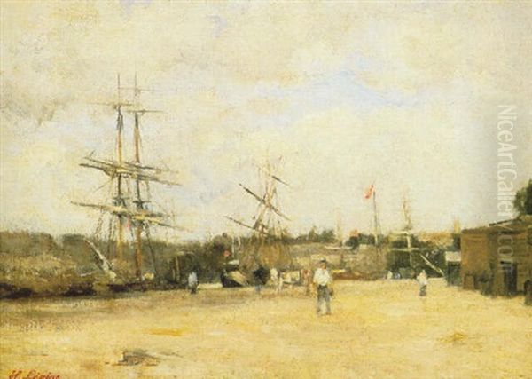 Le Port De Rouen Oil Painting by Stanislas Lepine