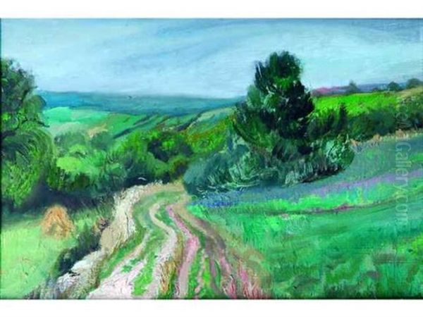 Chemin Dans Les Champs Oil Painting by France Leplat