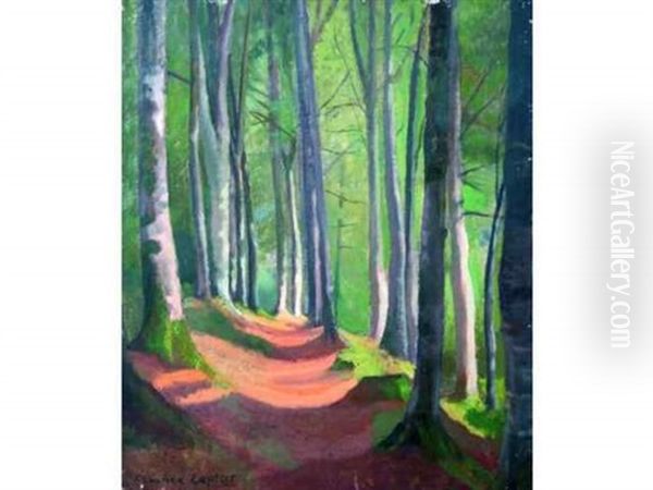 Sous-bois Oil Painting by France Leplat