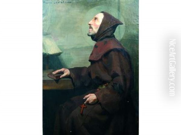 Saint Francois D'assise Penitent Oil Painting by France Leplat