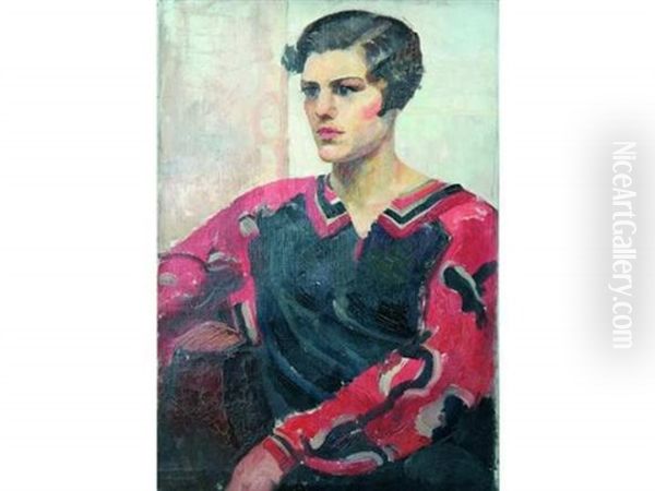 L'americaine (madame Backer) Oil Painting by France Leplat