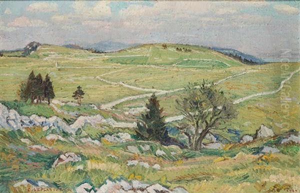 <mont Racine> Oil Painting by Charles L'Eplattenier