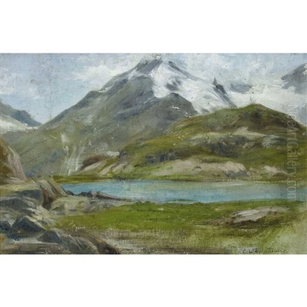 Bergsee Oil Painting by Charles L'Eplattenier