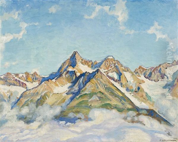 Untergabelhorn Oil Painting by Charles L'Eplattenier