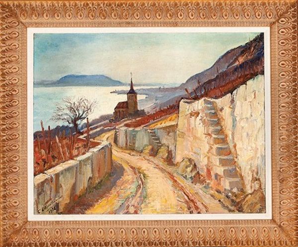 Eglise De Gleresse [switzerland] Oil Painting by Charles L'Eplattenier