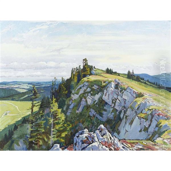 Matin Sur Les Rochers Brun Oil Painting by Charles L'Eplattenier