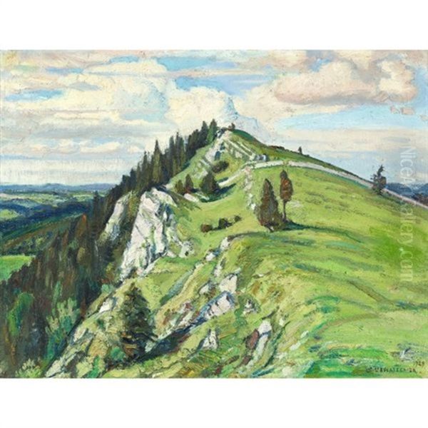 Paysage Aux Collines (landscape With Hills) Oil Painting by Charles L'Eplattenier