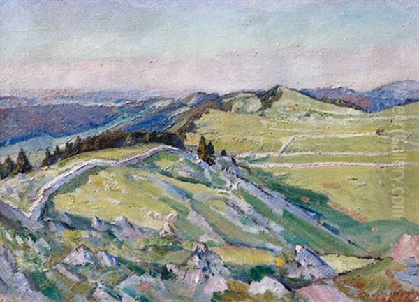 La Motte, Geneveys Sur Coffrane Oil Painting by Charles L'Eplattenier