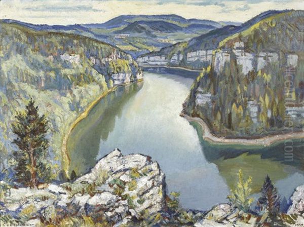 Bassins Du Doubs, Ete Oil Painting by Charles L'Eplattenier