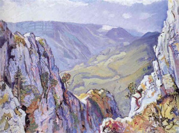 La Tourne, Grands Rochers Oil Painting by Charles L'Eplattenier