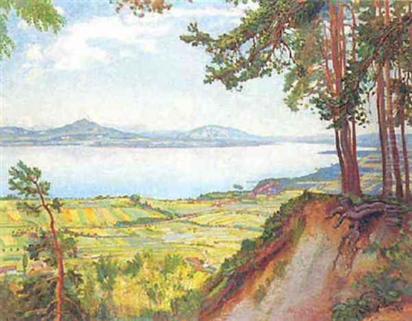 Grand Vue Du Lac Leman Oil Painting by Charles L'Eplattenier