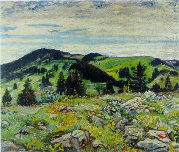 Vue Des Alpes, Soir Oil Painting by Charles L'Eplattenier