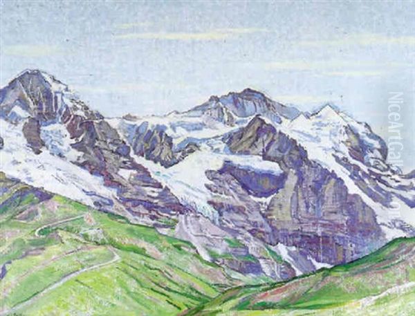 Vue Sur Le Eiger, Monch Et La Jungfrau Oil Painting by Charles L'Eplattenier