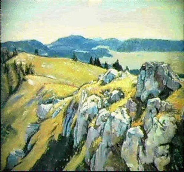 Rochers Contre Jour Oil Painting by Charles L'Eplattenier