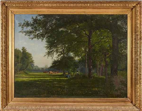 Le Repos Dans Les Champs Oil Painting by Pierre Leprat