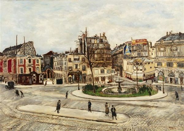 Place Pigalle Oil Painting by Marcel Francois Leprin