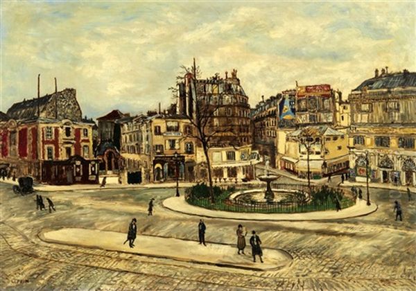 Place Pigalle Oil Painting by Marcel Francois Leprin