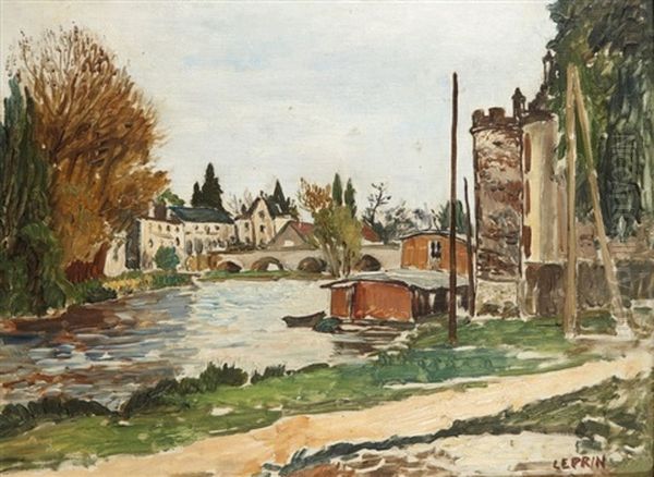 Bord De Riviere Oil Painting by Marcel Francois Leprin