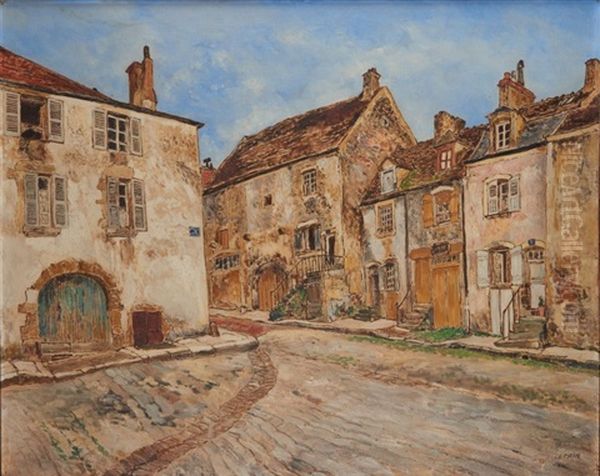 Vue De Village Oil Painting by Marcel Francois Leprin