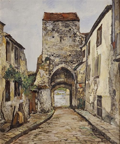 Porte De Moret Oil Painting by Marcel Francois Leprin