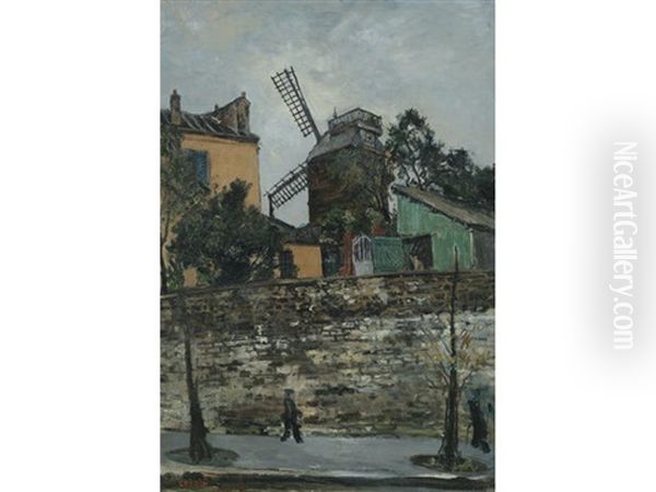 Le Moulin De La Galette Oil Painting by Marcel Francois Leprin