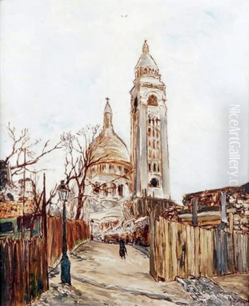 Paris, Montmatre Et Le Sacre-coeur Oil Painting by Marcel Francois Leprin