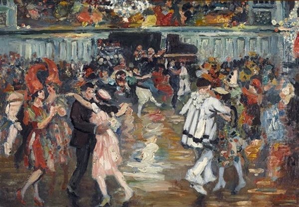 Le Bal Du Moulin Rouge Oil Painting by Marcel Francois Leprin