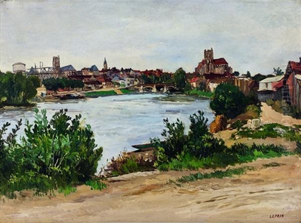 Auxerre Oil Painting by Marcel Francois Leprin