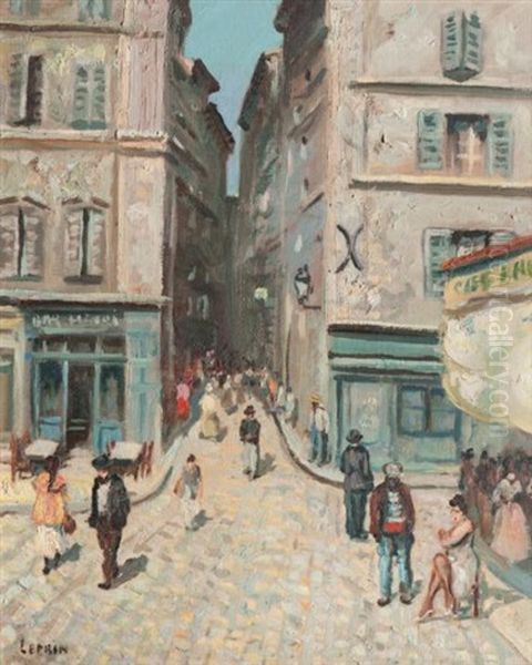 Rue A Marseille Oil Painting by Marcel Francois Leprin