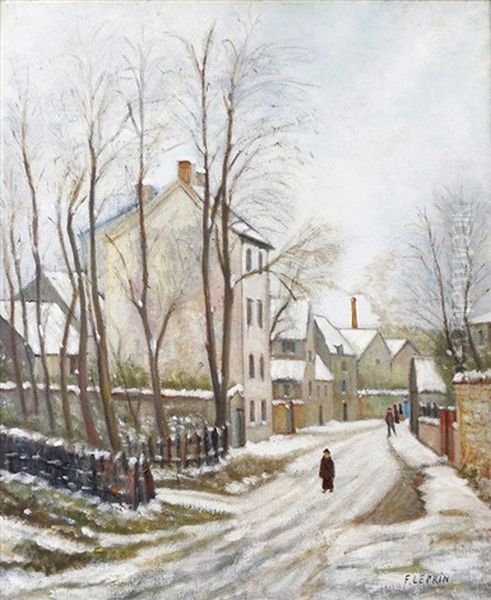 Neige Sur La Ville Oil Painting by Marcel Francois Leprin