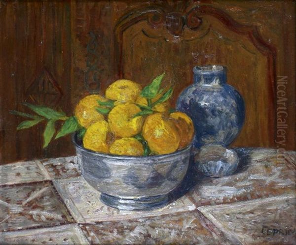 La Coupe De Mandarines Oil Painting by Marcel Francois Leprin