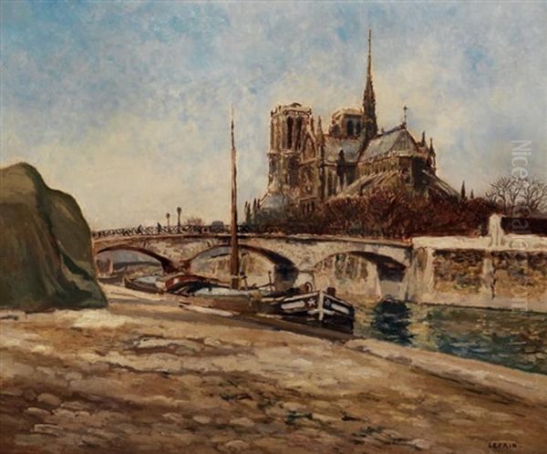 Le Chevet De Notre Dame Oil Painting by Marcel Francois Leprin