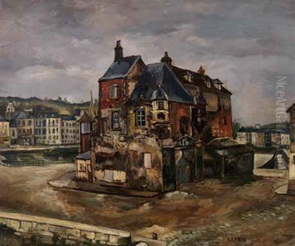 La Lieutenance A Honfleur Oil Painting by Marcel Francois Leprin