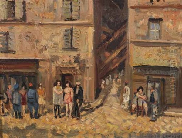 Rue Chaude A Marseille Oil Painting by Marcel Francois Leprin