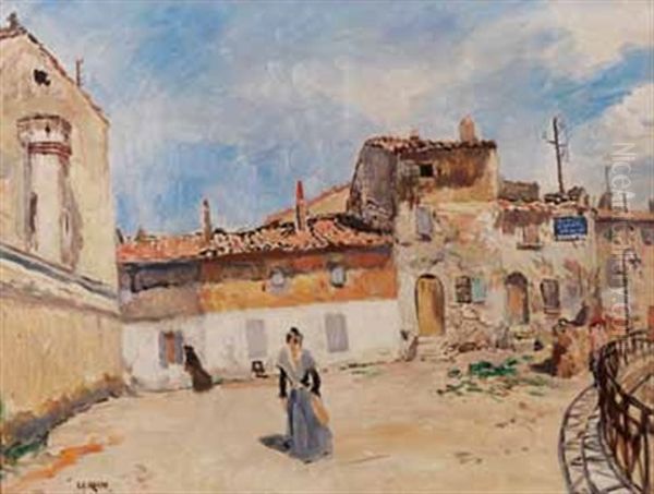 Jeunes Femmes Dans Un Village Du Midi Oil Painting by Marcel Francois Leprin