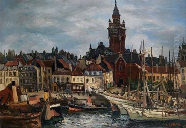 Le Port De Dunkerque Oil Painting by Marcel Francois Leprin