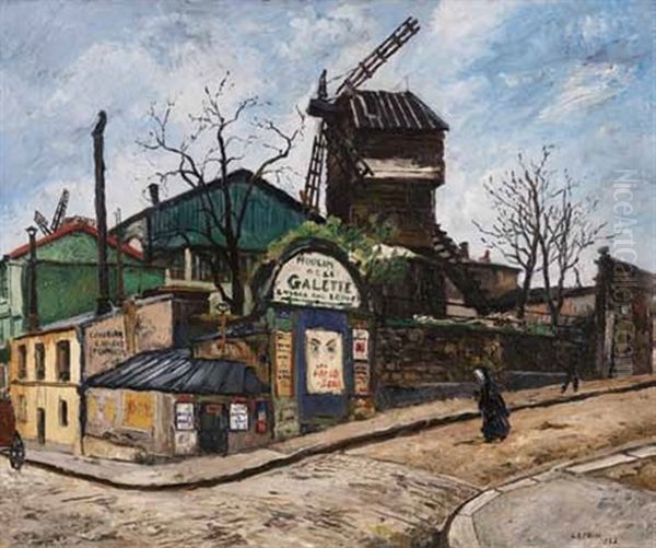 Carrefour A Villiers-le-bel Oil Painting by Marcel Francois Leprin