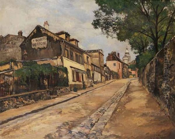 La Maison Georges A Montmartre Oil Painting by Marcel Francois Leprin