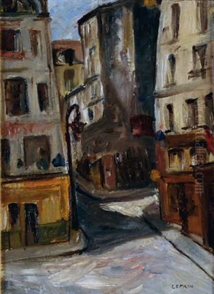 Vieille Rue A Paris Oil Painting by Marcel Francois Leprin