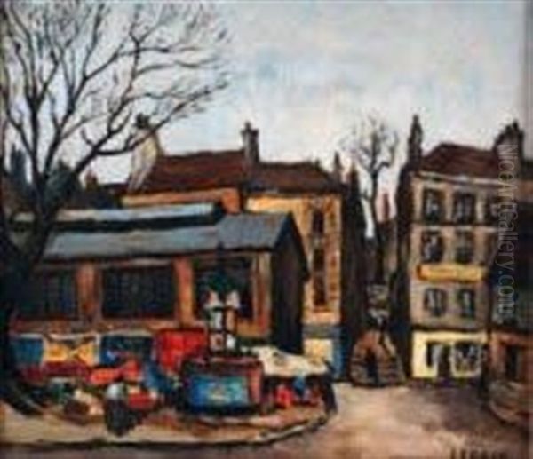 Coin De Rue Oil Painting by Marcel Francois Leprin